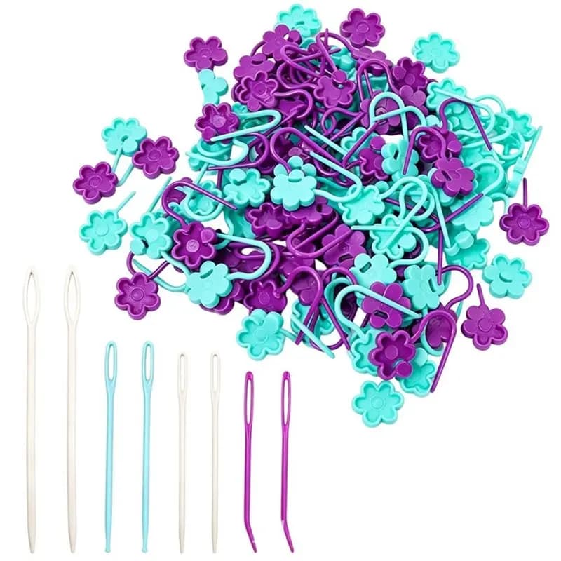 SHGO-Colorful Markers 108Pcs Crochet Stitches, Smooth Knitting Craft Sewing Hook Tool For DIY Weave