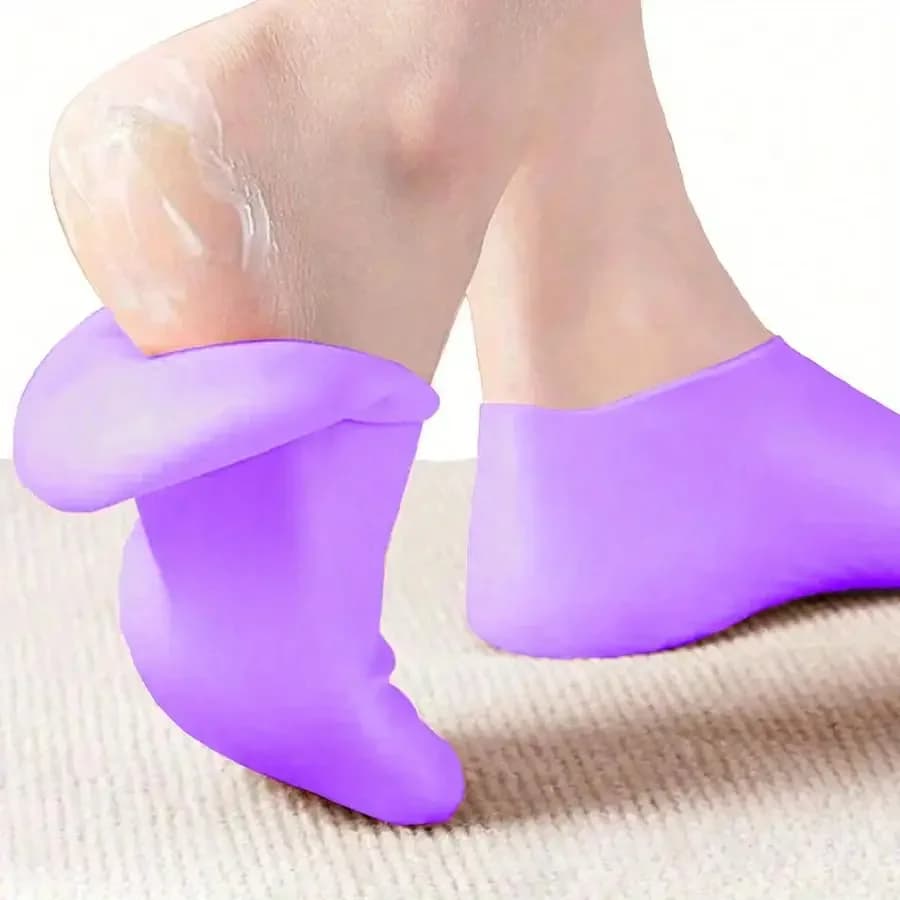 1 paio di calzini idratanti in gel di silicone, protettori riutilizzabili per la cura dei piedi, idratanti e impermeabili