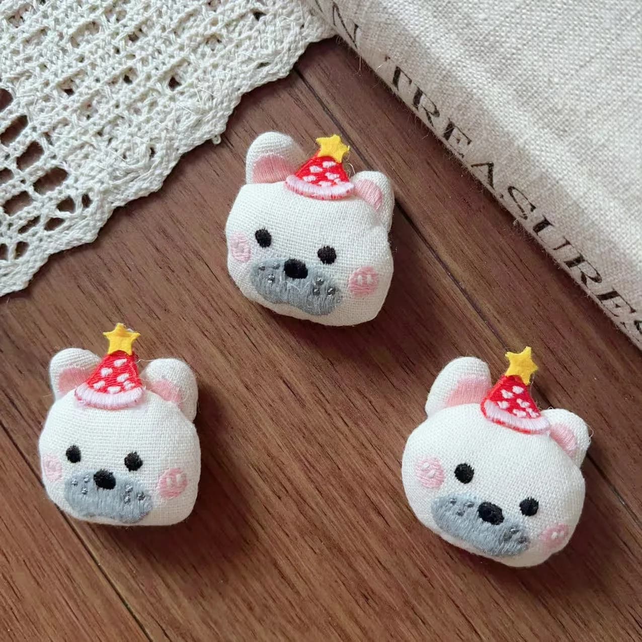 DIY Fabric Bear Brooch Hair Clip for Children Shoes Socks Bag Hat Backpack Clothing Decoration Kit High Quality Cute