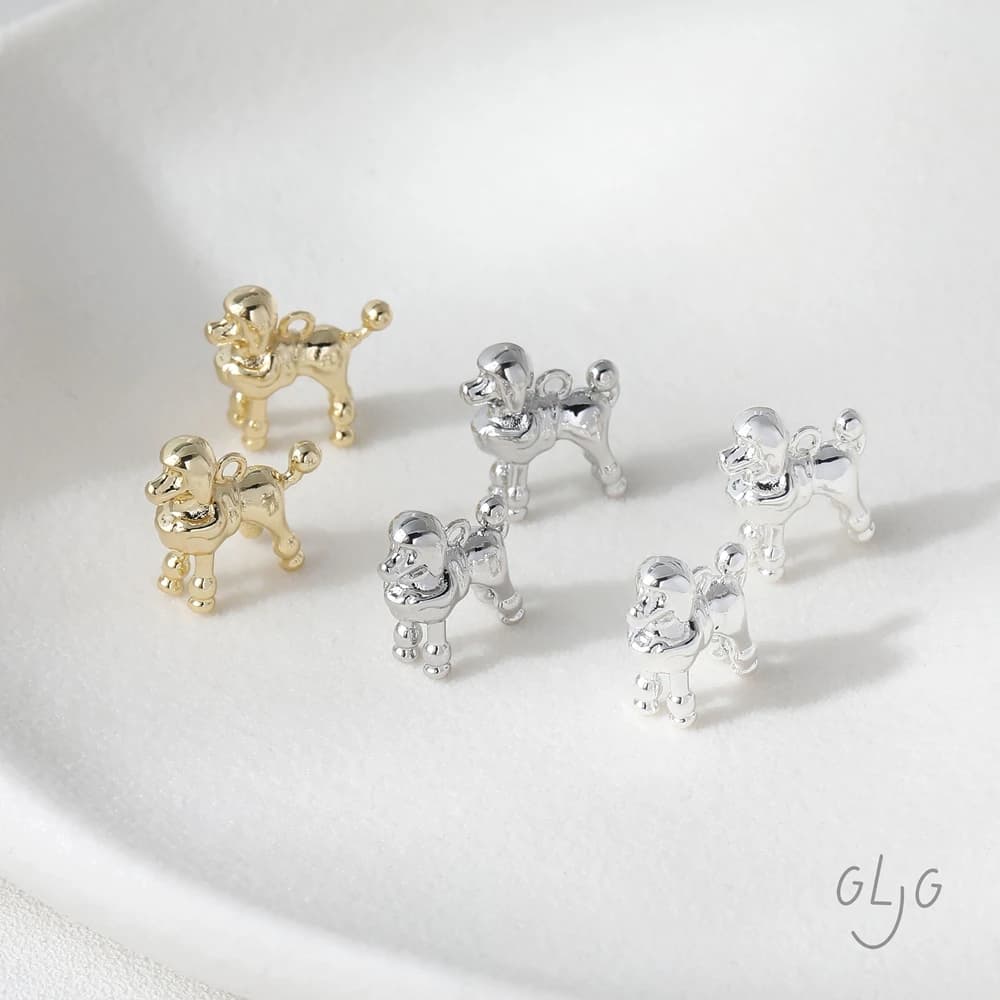 4 pezzi in ottone placcato oro 14 carati barboncino orecchini pendenti collana gioielli fai da te forniture accessori materiali fatti a mano