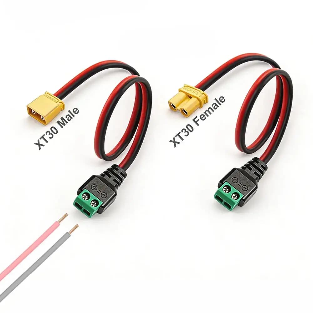 Connettore XT30 Maschio-Femmina con Adattatore a 2 Pin Senza Saldatura per Droni FPV, Connessioni Batteria RC Lipo e Ala Fissa