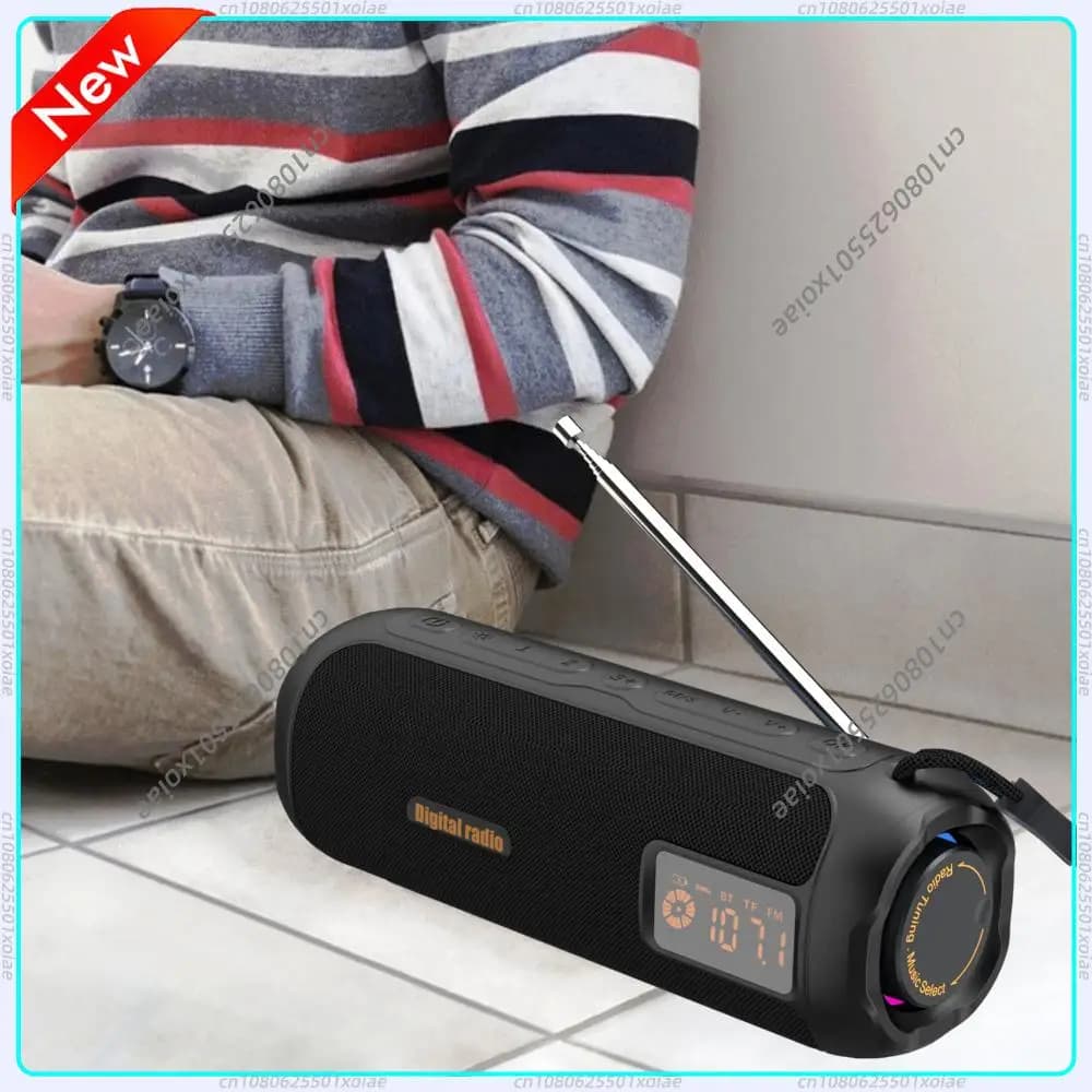 10W Wireless Bluetooth Speaker FM Radio Receiver Manual Tuning Knob Support TF Card USB Disk Portable Multimedia for Garden