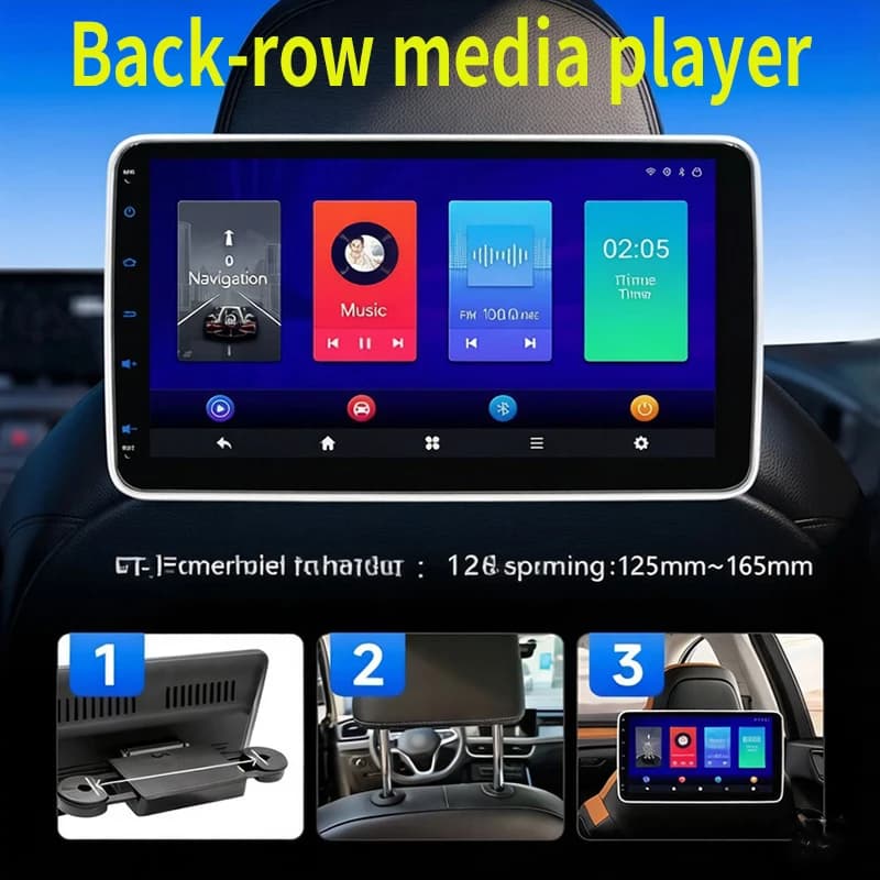 Monitor da 10 pollici per poggiatesta auto con Android 13, Wireless Carplay, Android Auto, display IPS, tablet touchscreen 2K HD per sedili posteriori auto, USB