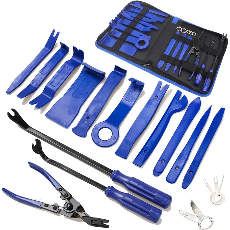 Kit di Smontaggio Interni Auto, Attrezzi per Rimozione Finiture in Plastica, Pinze per Clip e Dispositivi di Fissaggio, Set di Utensili Manuali