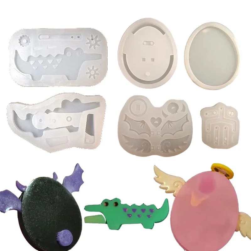 DIY Epoxy Resin Mold Dinosaur Angel Egg Devil Egg with Wings To Wave Shaped Silicone Mold