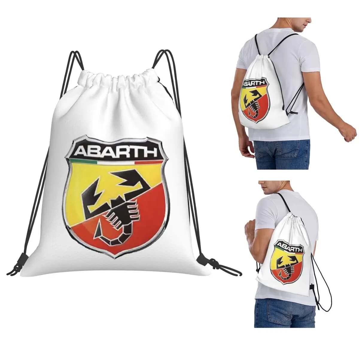 Zaini Abarth C Cool Print, borse casual con coulisse, borse sportive, borse per libri, per studenti e viaggi