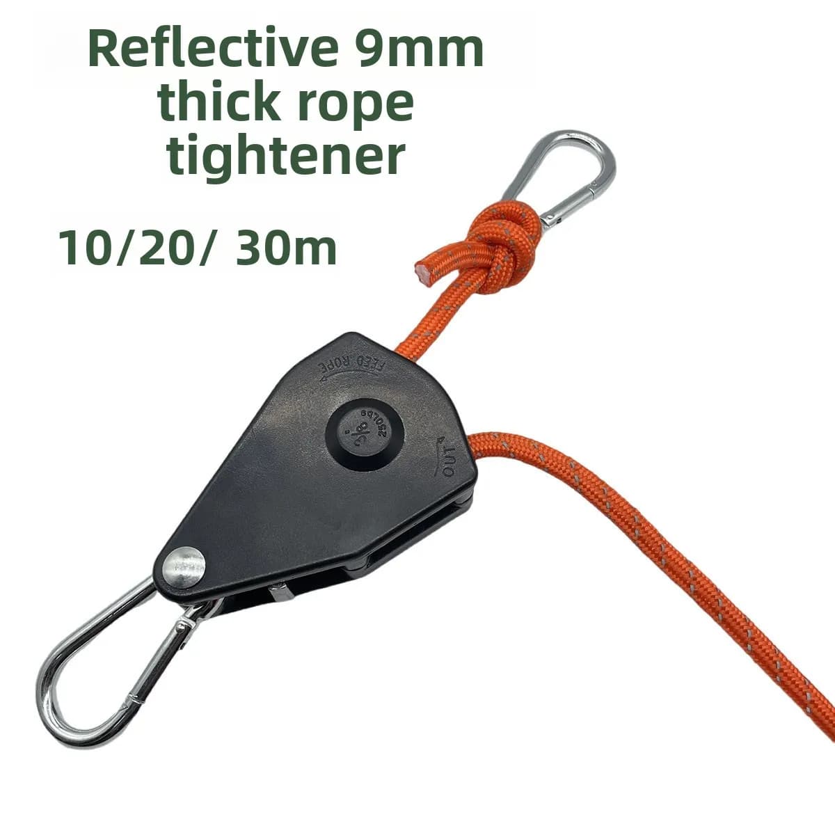 9mm 10-30m Tenda da campeggio Corda di ancoraggio Corda riflettente per carichi pesanti Puleggia Cricchetti Kayak Canoa Barca