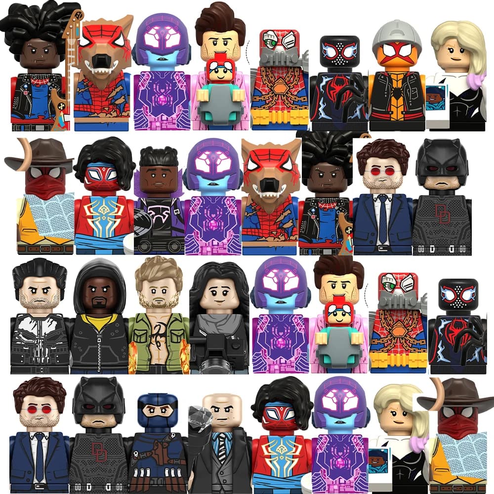 Blocchi da Costruzione World Legends, Mini Action Figure di Spider-Man e Daredevil, Mattoncini Educativi Fai-da-Te, Regali di Natale per Bambini