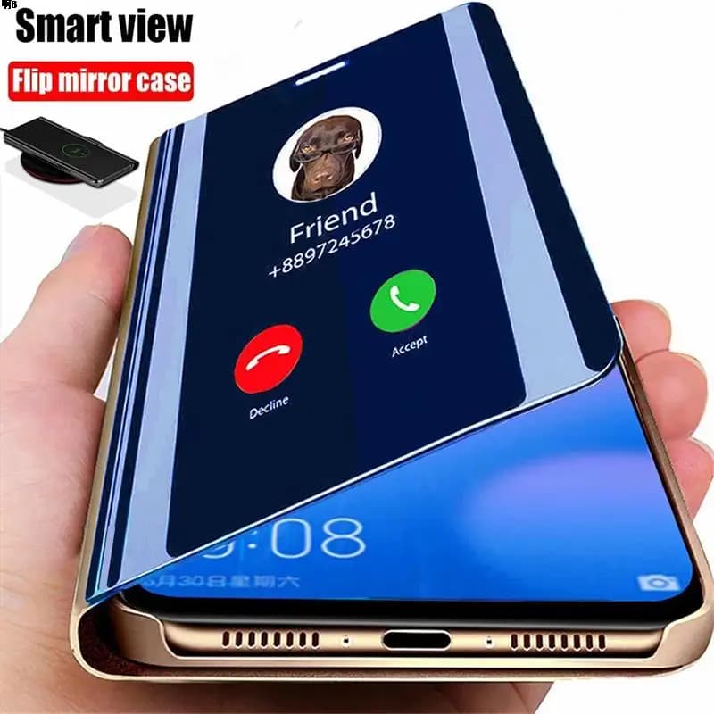 Custodia per telefono Smart Mirror di lusso per iPhone13 12 11 Pro Max 11 6 7 8 6S Plus XS Max XR XS X SE 2020 supporto Flip Cover protettiva