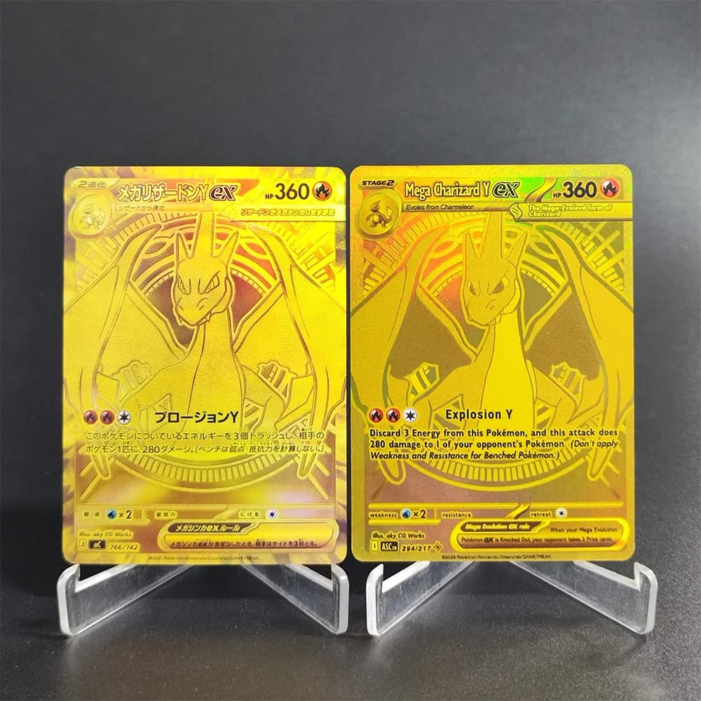 Mazzo di Carte PTCG Giapponesi Fatto in Casa con Mega Charizard Y ex, 100 Carte da Battaglia # 766 Inglese ASC # Gioco di Carte Flash da Collezione Hobby 294
