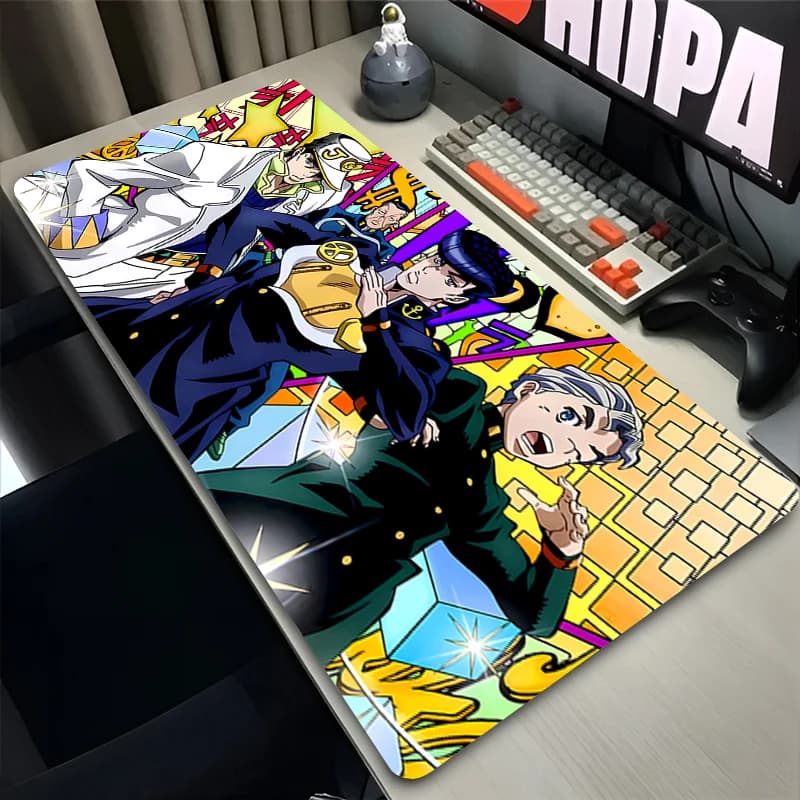 Colorful Anime Mouse Pad J-jojo Bizarre Adventure Gamer Extended Desk Mat Notbook Keyboard Pad PC Accessories Oversized Mousepad