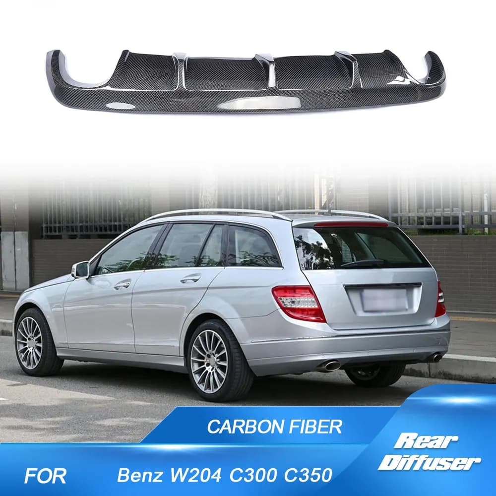 Rear carbon fiber diffuser suitable for Mercedes Benz Class C W204 C300 C350 Berlina 2008-2011 Rear bumper body kit lower