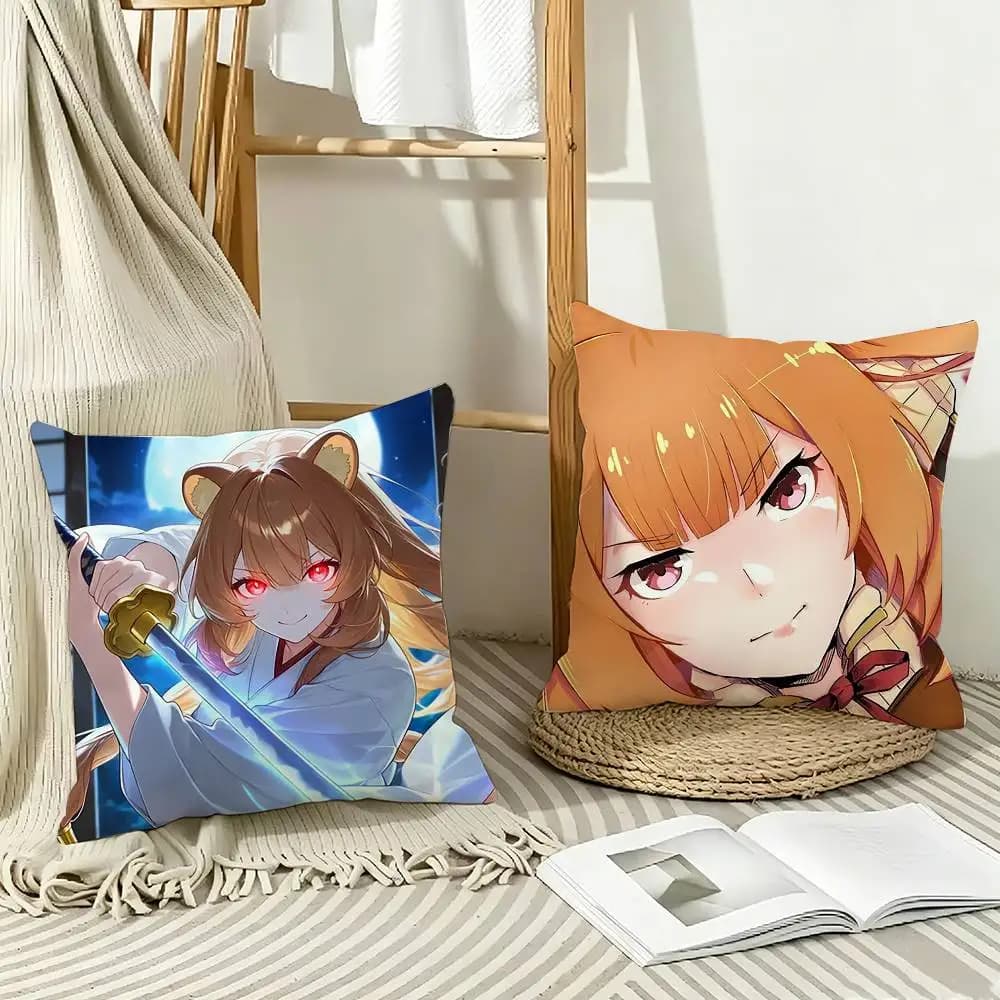 COOL T-The Rising of the Shield Hero Raphtalia Pillow Case Pattern Printed Pillowcase For Living Room Sofa Cushion Cover
