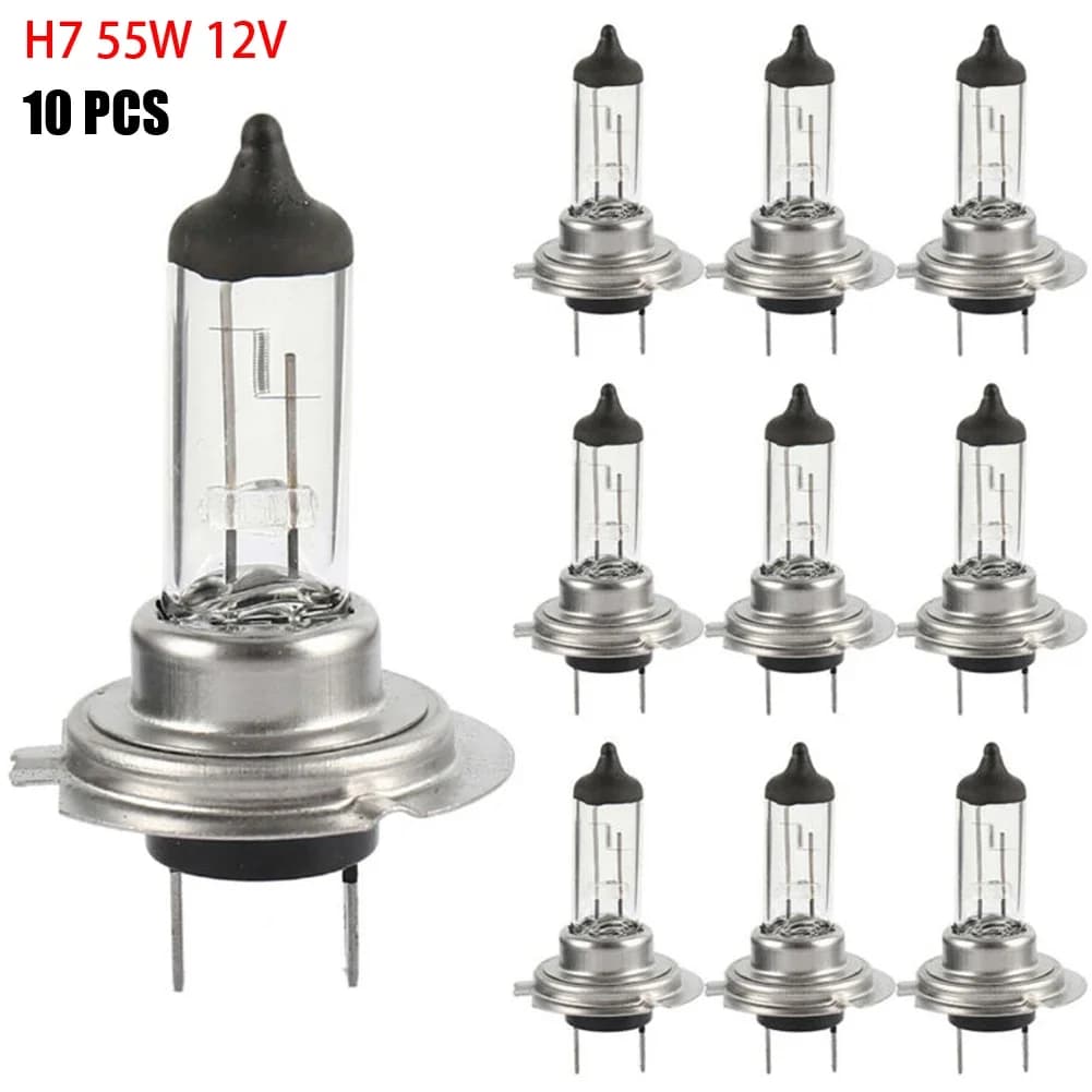 10PCS Lampadina alogena per fari Luce bianca super calda H7 55W 12V Lampadina per fari Lampada alogena per fari per auto Lampadina di ricambio