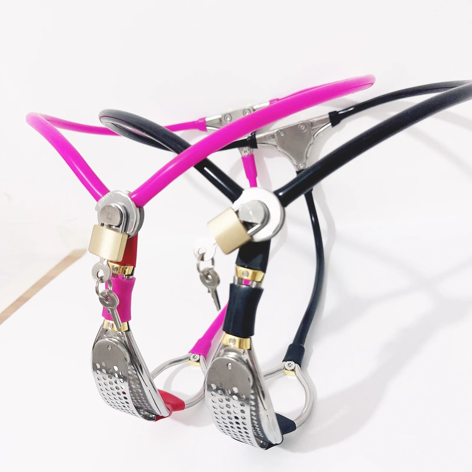 LILUPLAY Cintura di castità invisibile femminile in acciaio inossidabile con tappo a foro Cintura con cinturino BDSM Biancheria intima con serratura Giocattoli sessuali