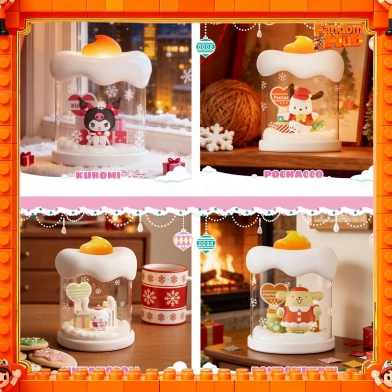 Luce notturna invernale Sanrio Kuromi, ornamento luminoso a LED, luce notturna da comodino, simpatico regalo decorativo da scrivania per la camera da letto