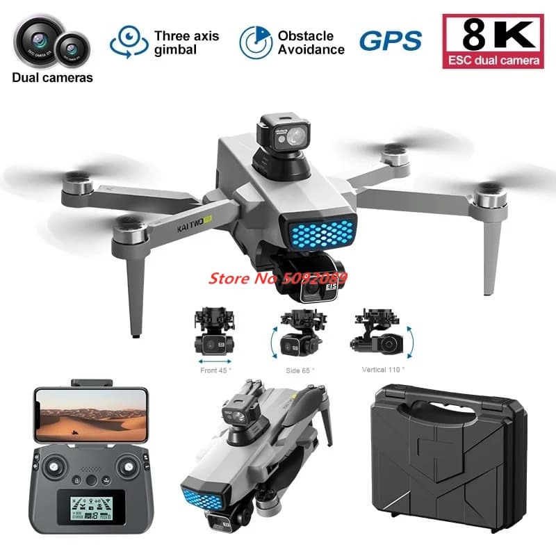 Drone Professionale con Gimbal a 3 Assi EIS per Riprese Grandangolari a 360° ° Quadricottero RC con Evitamento Ostacoli 360 ° Sistema di Evitamento Ostacoli EIS Stab