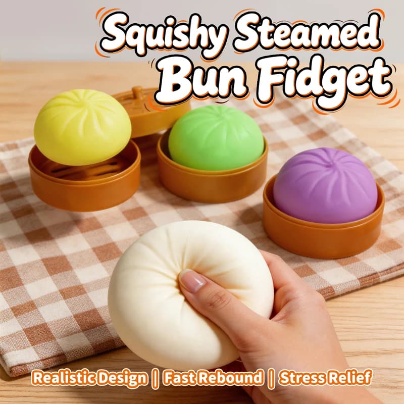 Squishy Creativi Colorati a Forma di Raviolo, Palline Antistress, Giocattoli Sensoriali Fidget, Simulazioni di Squishies, Palline di Pasta Spremibili a Forma di Panino, Regali