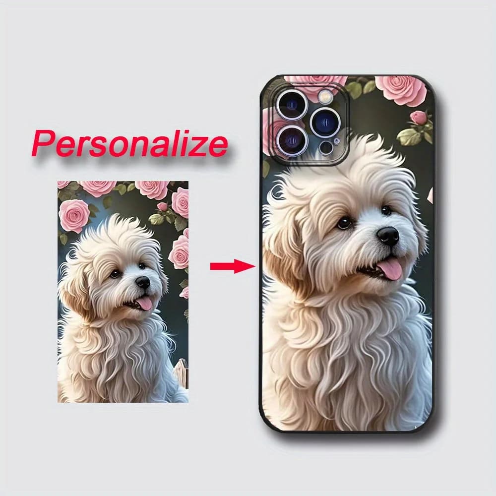 Per iPhone 17 16 16e 15 14 13 12 11 Pro Max Mini Air SE 2020 2022 XS XR 6s 7 8 Plus Personalizzazione foto fai da te Custodia nera opaca