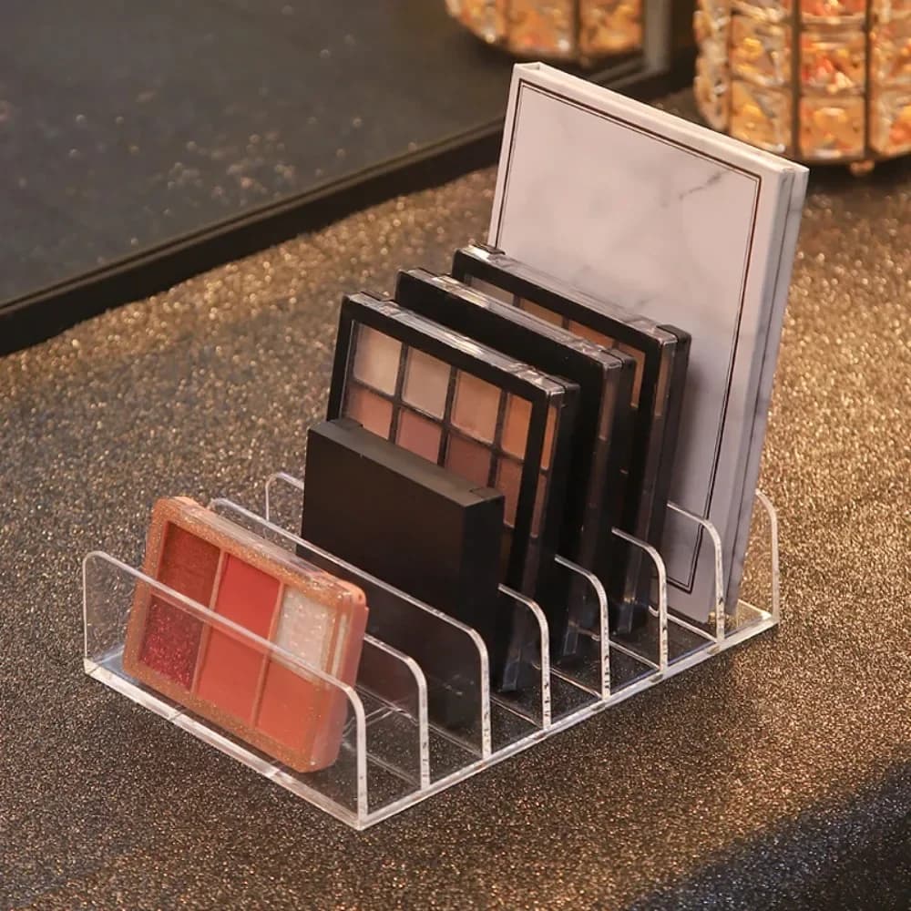 Organizer for Trucchi Transparent to 7 Parts for Palette di Ombretti e Cosmetici, Box for Toeletta Table and Bathroom Floor