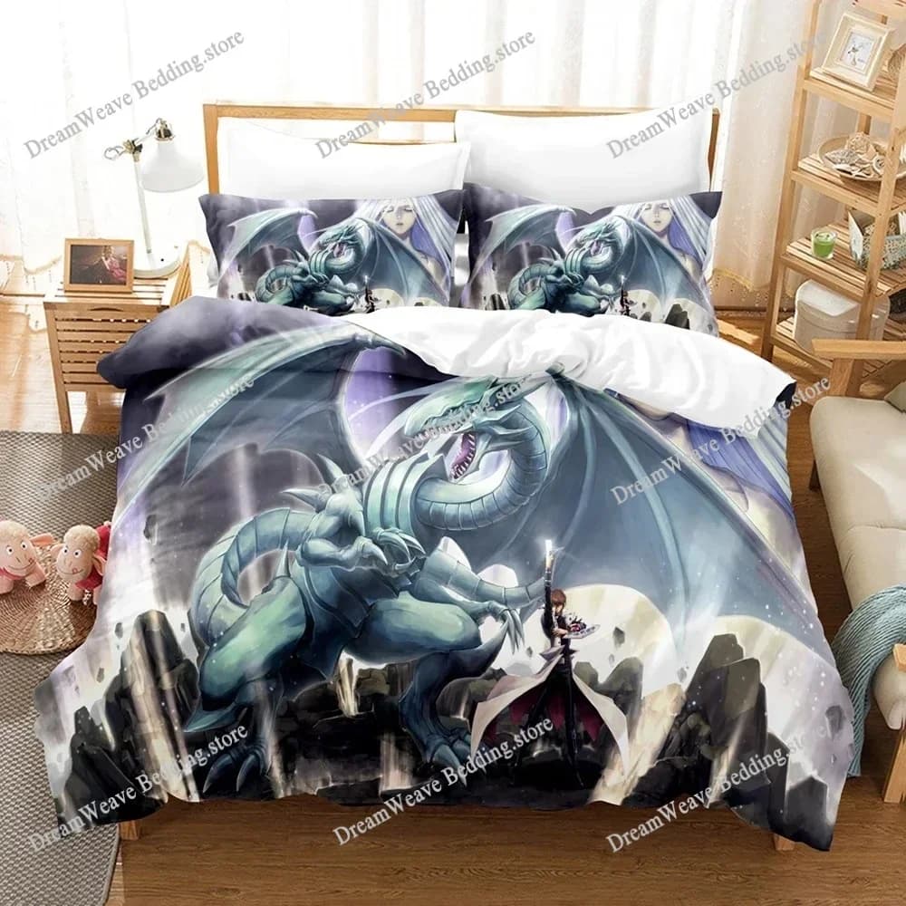 Set di Biancheria da Letto 3D Yu Gi Oh, Copripiumino con Federe, per Letto Singolo, Matrimoniale, Queen e King, Tessili per la Casa