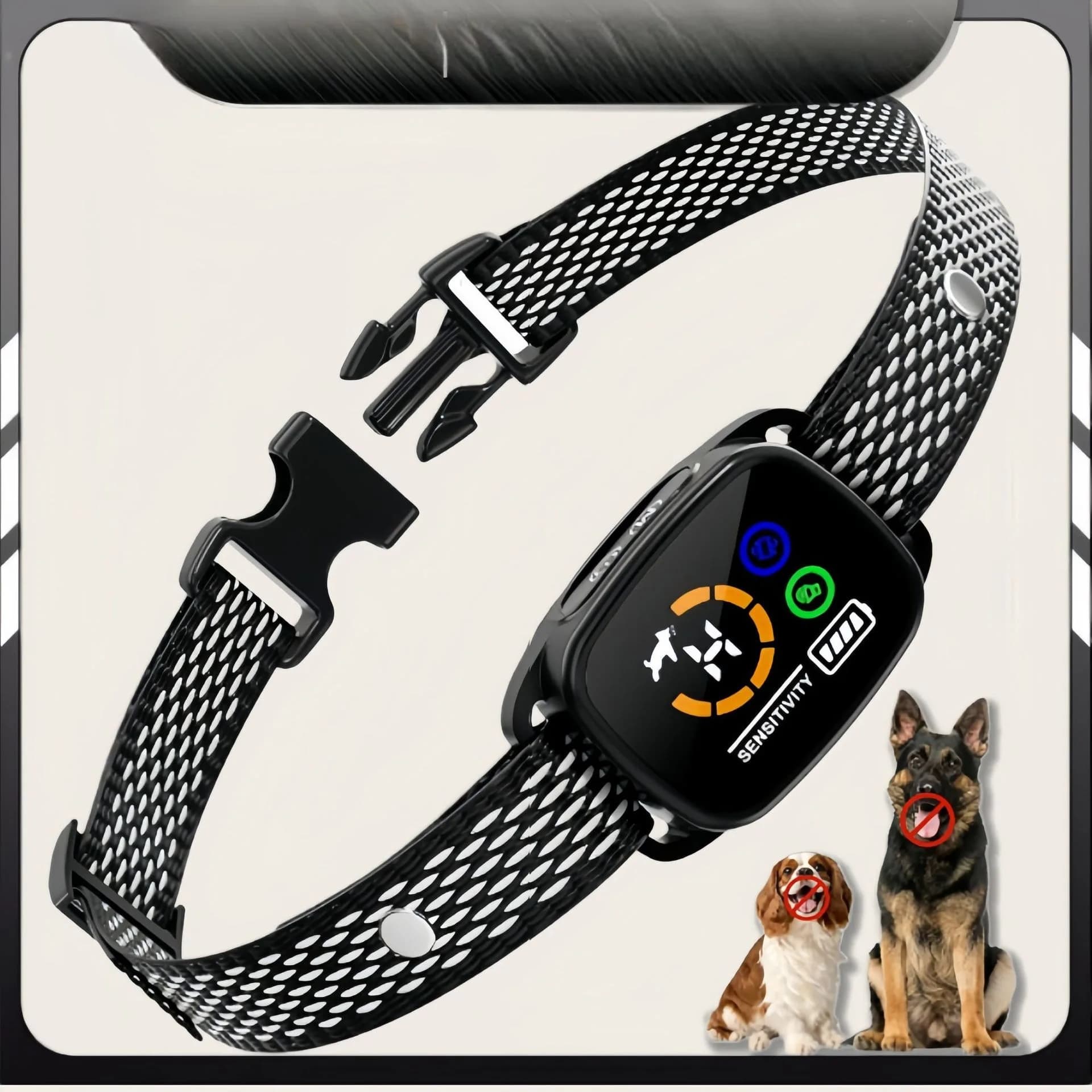 Collare Antiabbaio, Addestramento Cani, Collare con Vibrazione e Shock, Schermo a Colori Intelligente