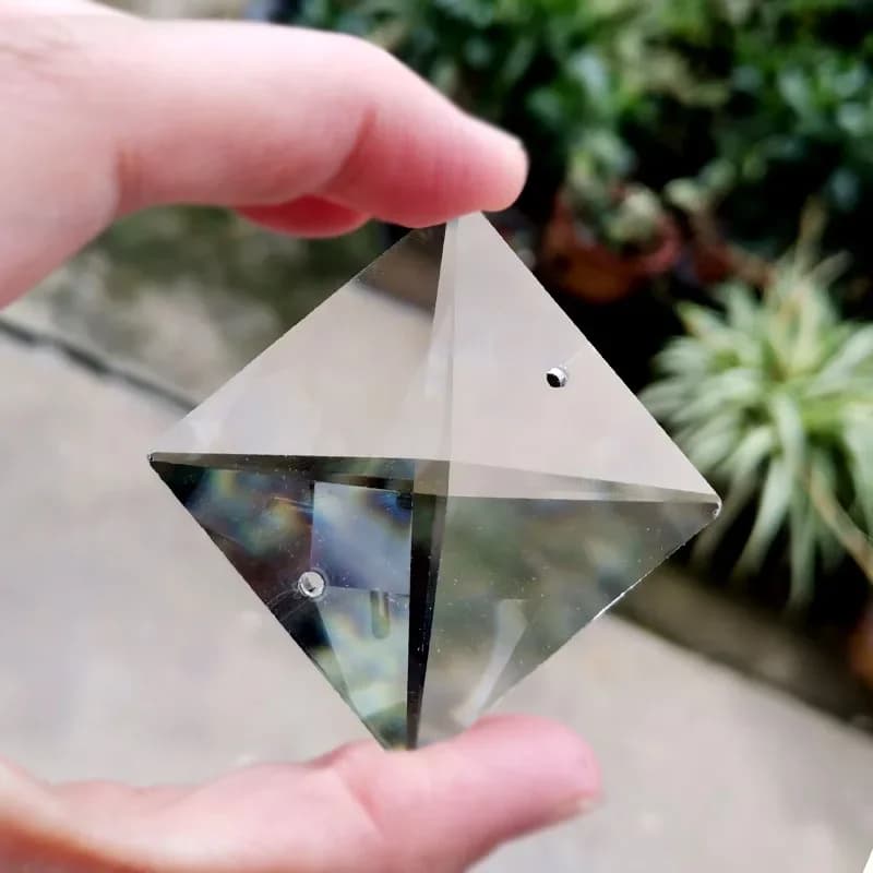 10Size Crystal Square Beads Chandelier Prism Suncatcher with 2 Holes Beads Chain Lighting Parts Home Wedding Decor Accoessory
