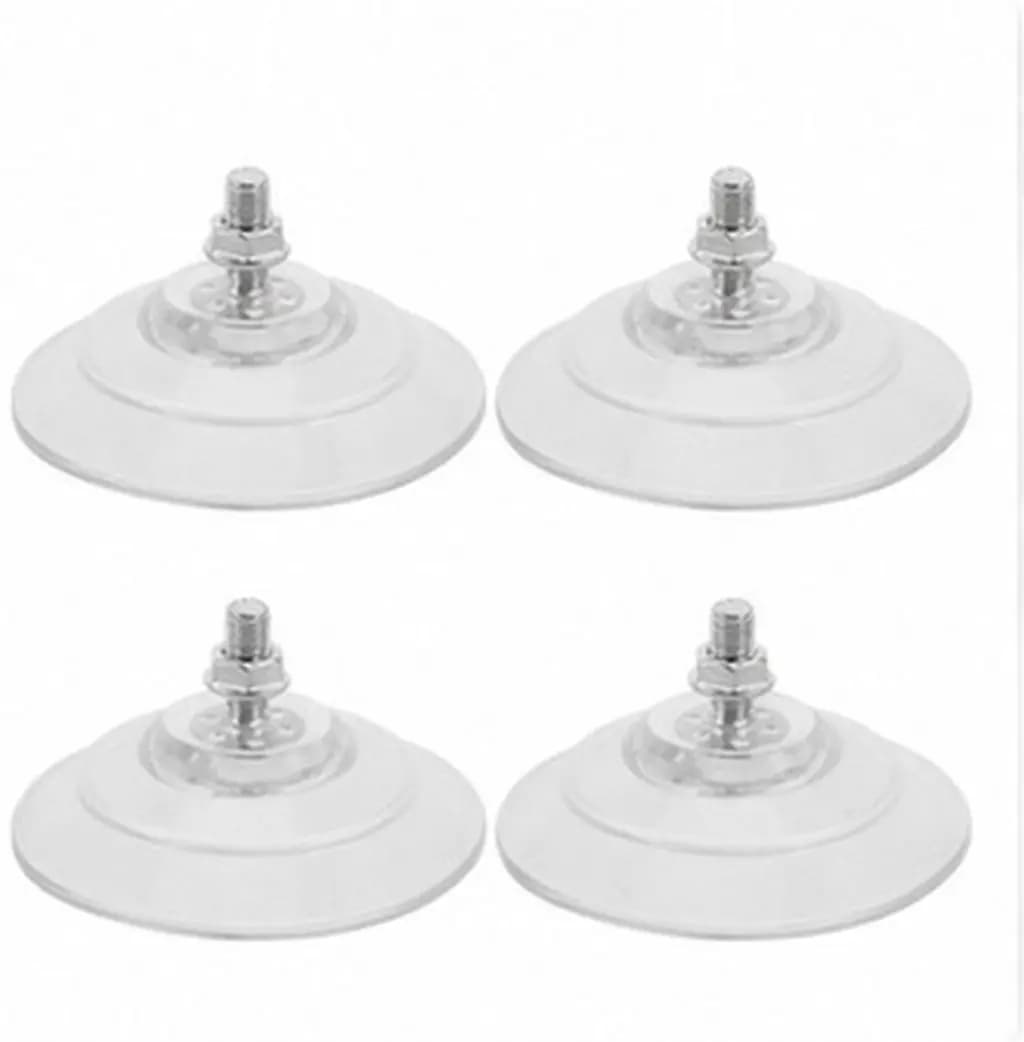 4Pcs Clear PVC Suction Cup Screw Mounts 85Mm M8 Heavy Duty Transparent Suction Hooks for Glass Window Tile Metal Bathroom