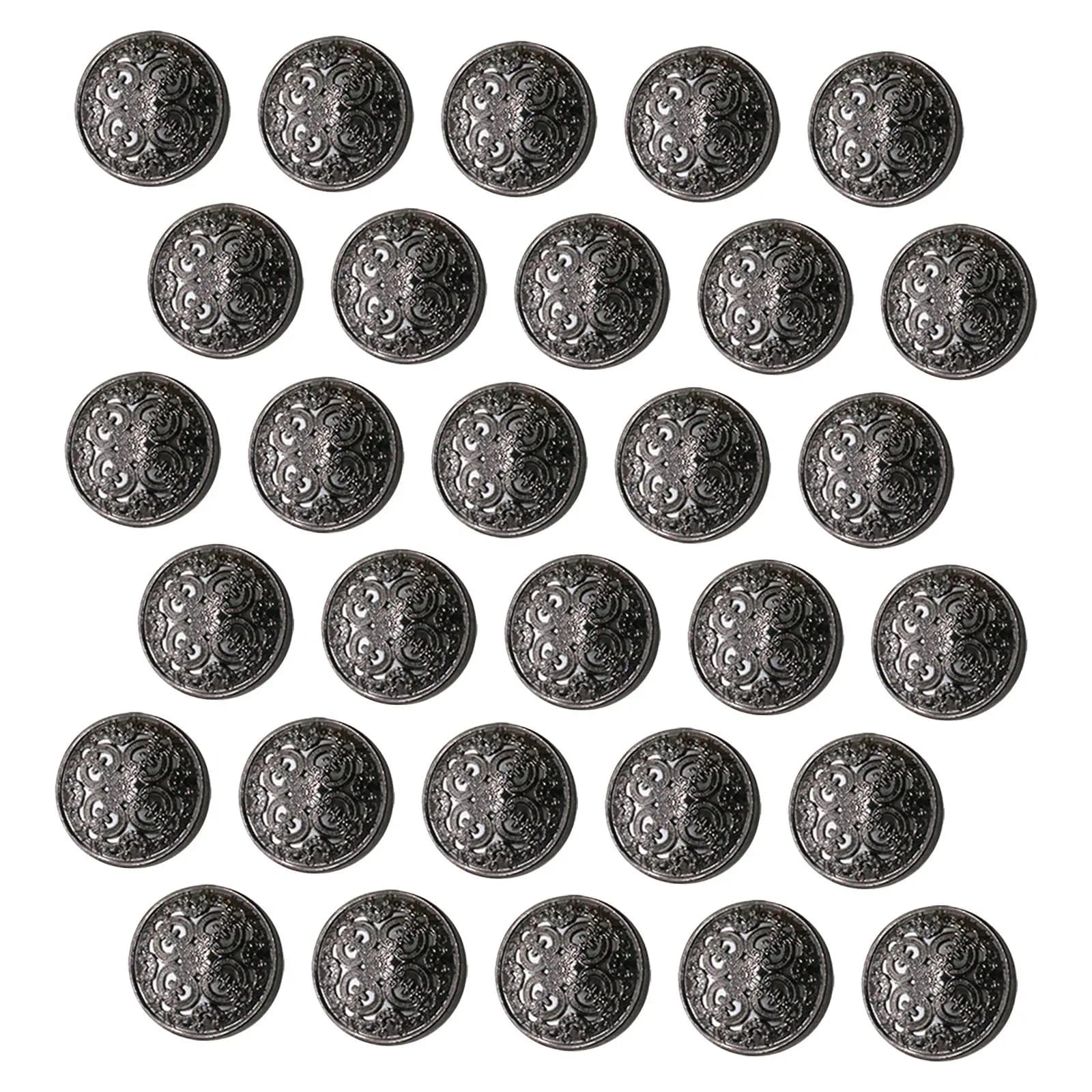 30Pcs 25Mm Premium Metal Buttons Hollow Design Corrosion Resistant Sewing Buttons for T Shirts Jackets Jeans Shoes DIY Fashion