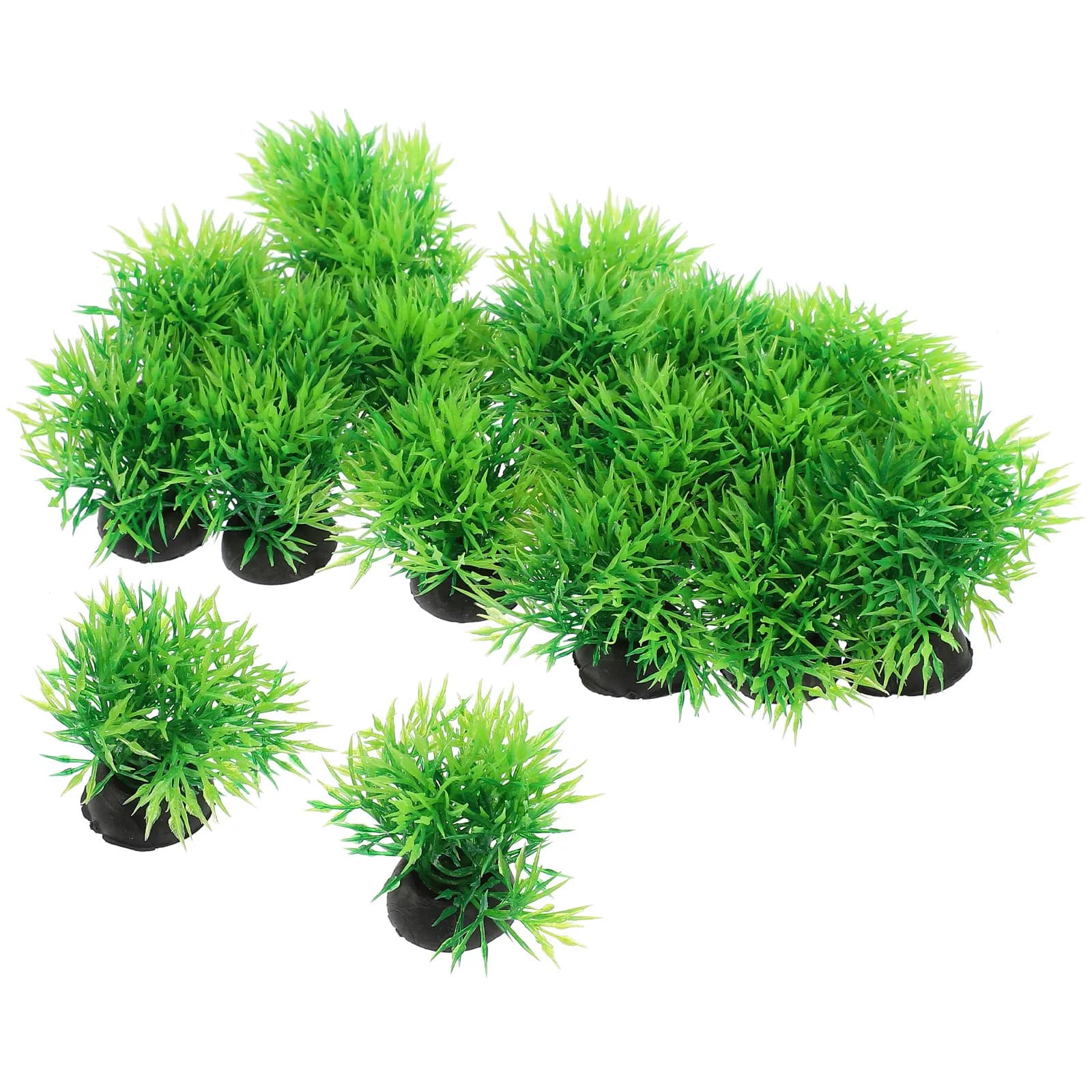20 Pezzi Decorazioni Artificiali per Terrario di Rettili, Piante Verdi in Plastica per Acquario, Accessori per Pesci Betta