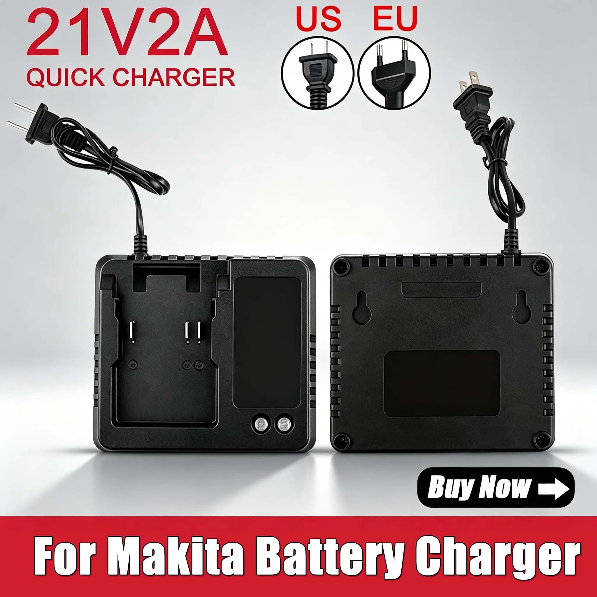 1pc 21V2A Battery Charger Suitable For Makita Tools EU/Us Plug Power ToolPortable High Quanlity Smart Fast Li-ion Charging