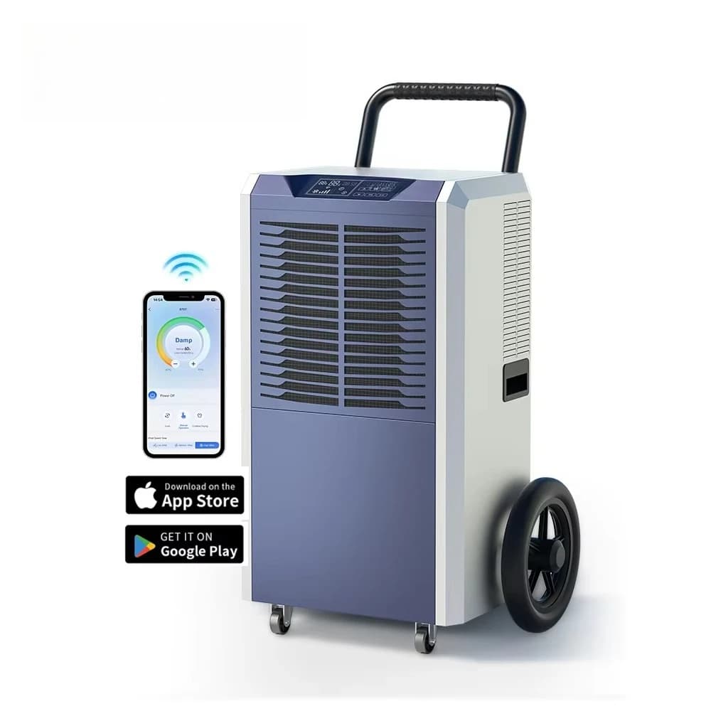 Deumidificatore Commerciale Portatile 2026-DY-870T da 140 pinte per Grow Room, Deumidificatore Industriale ad Aria Fredda con Grandi Ruote