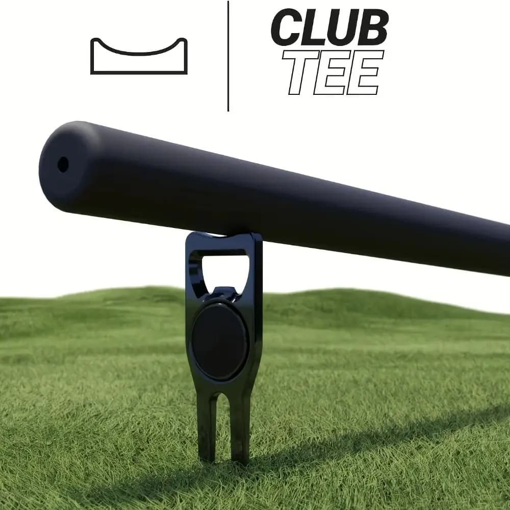 Apribottiglie forchetta da golf 6 in 1 Indicatore forchetta da golf magnetico Staccabile Multifunzionale Pulitore per scanalature da golf Confezione regalo per golfisti
