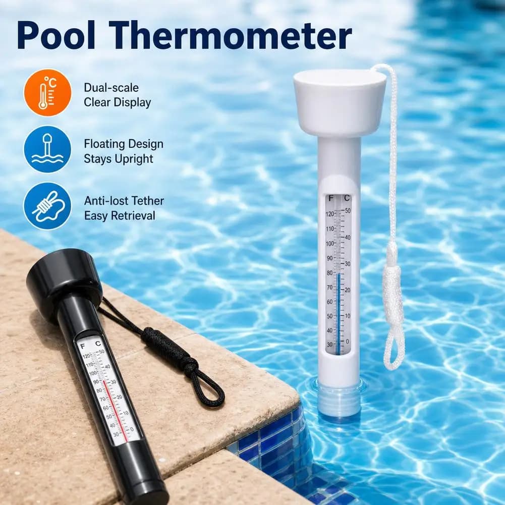 Floating Pool Thermometer With String Water Temperature Tester Meter For Swimming Pools Aquariums Fish Tank