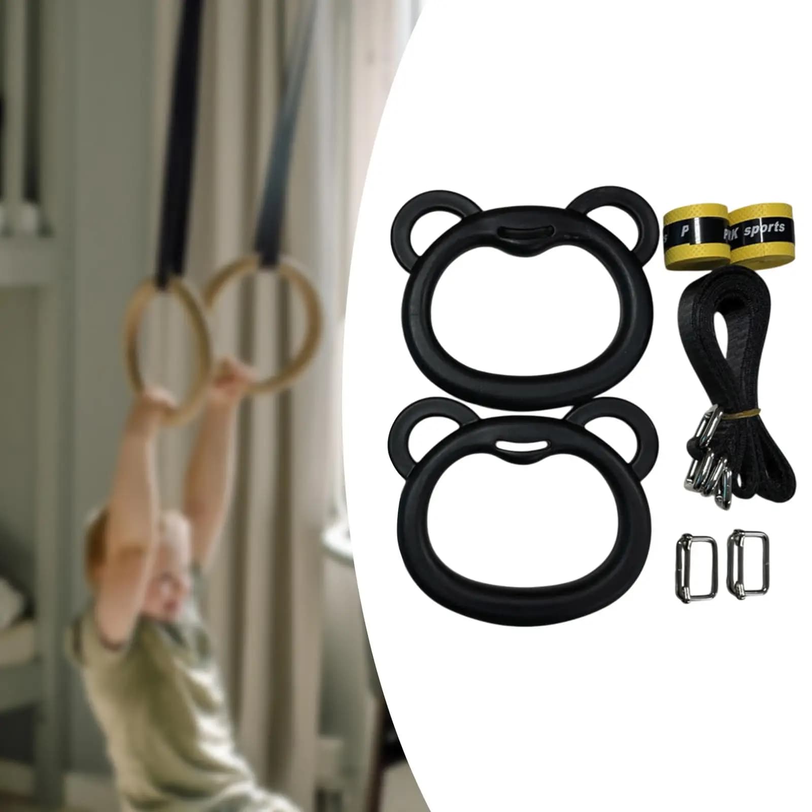 Professional Fitness Rings Children Adults Fitness equipment at home Light pull up workout rings for indoors for gymnastics train