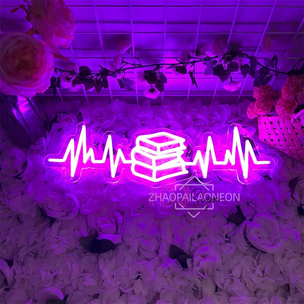 Libro Insegna al neon Libreria Casa Appeso a parete a LED Art Room Decor Biblioteca Luci notturne al neon a LED Decorazione camera da letto USB Insegne al neon