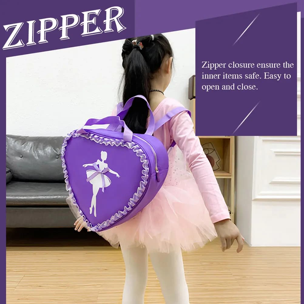 Zaino per Danza Classica in Tessuto Oxford, Borsa Portatile per Bambina con Chiusura a Cerniera, Ideale per Scuola, Viaggi e Uso Quotidiano
