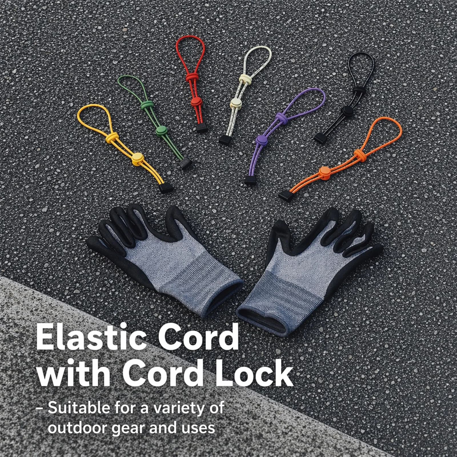 4 Pack Adjustable Elastic Cord Ropes Double Lock Buckle Lanyard Fixing Buckle Set Wear Resist for Organizing Gear Trekking Poles