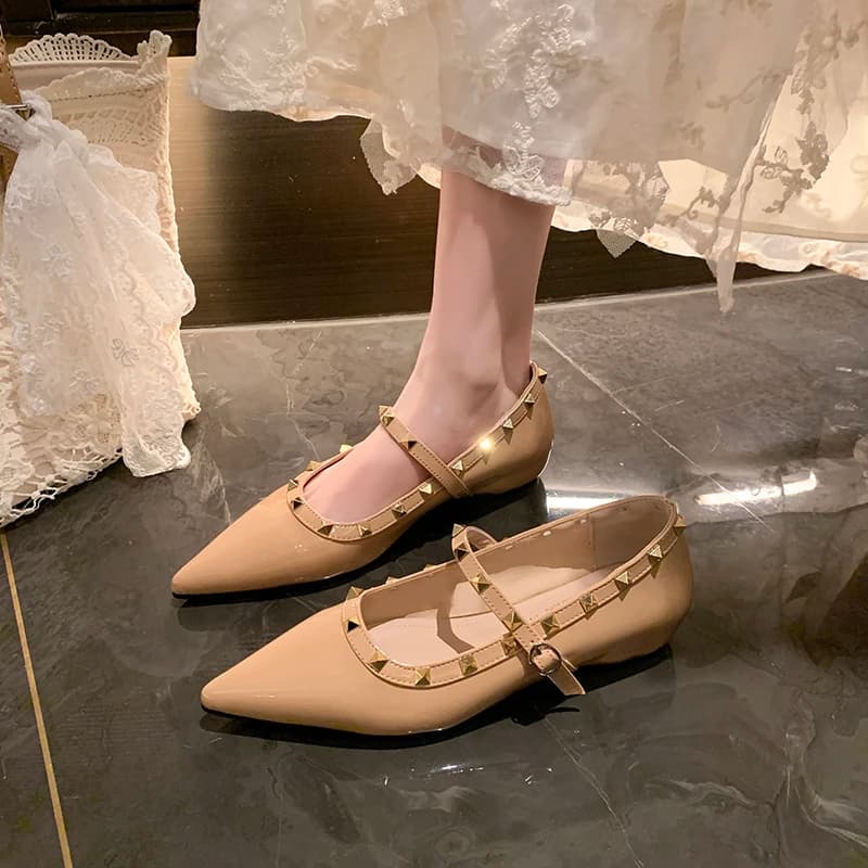 Women's shoes with fashionable nude stiletto heel, summer 2026, elegant and comfortable, pointed, for casual business