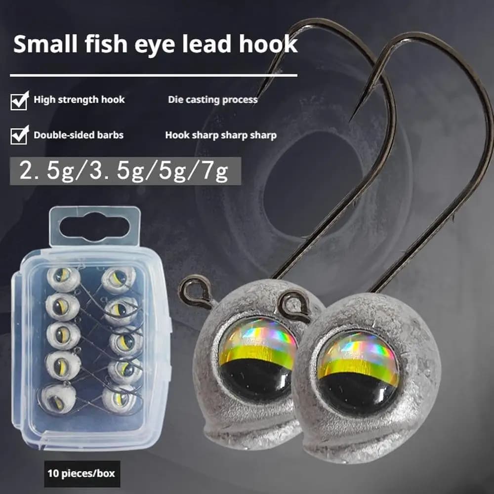 Pack of 10 3D fishing hooks with Big Eyes, Love with Ardillon, T love for Soft bait, Fishing accessories