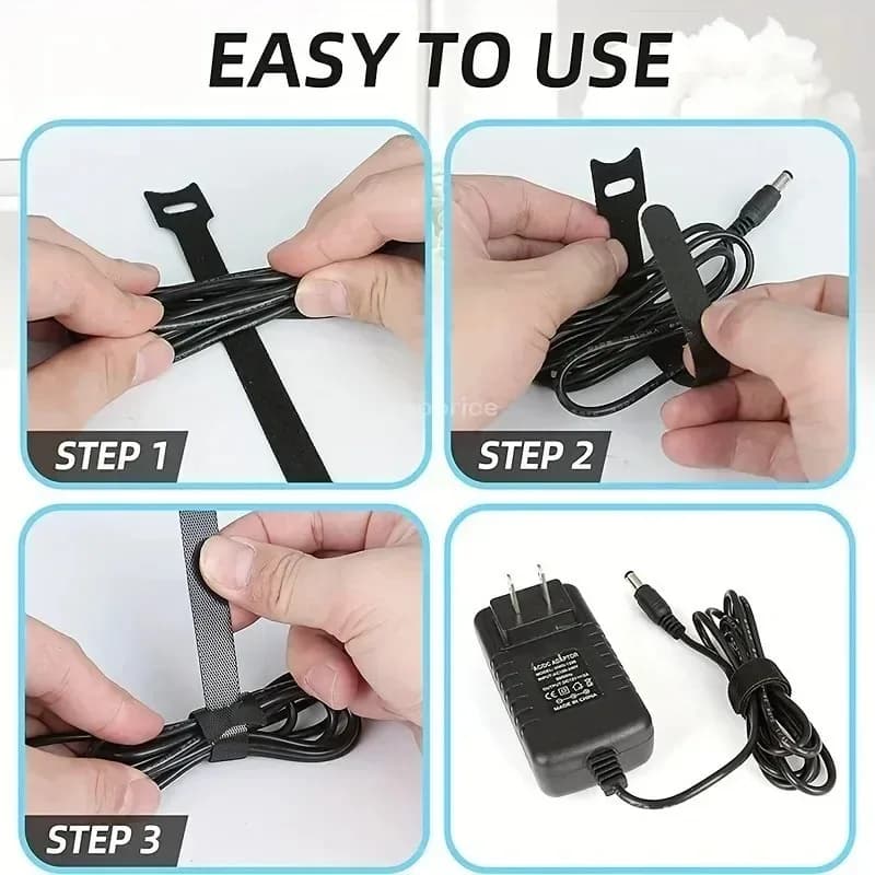 100 pz Rilasciabile Organizzatore di Cavi Fascette Mouse Auricolari Gestione dei Cavi Fascette in Nylon Riutilizzabili Loop Hoop Cinghie di Nastro Cravatta