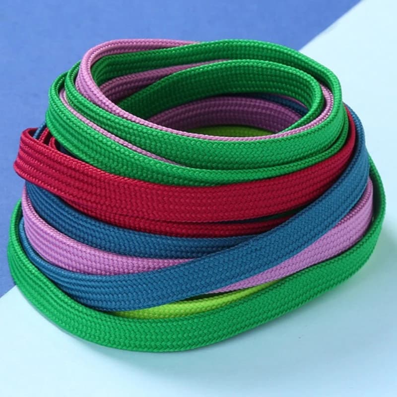 2 Paia di Lacci Piatti a Doppio Strato in Poliestere per Sneakers e Scarpe di Tela, Lacci di Ricambio per Scarpe Sportive Casual