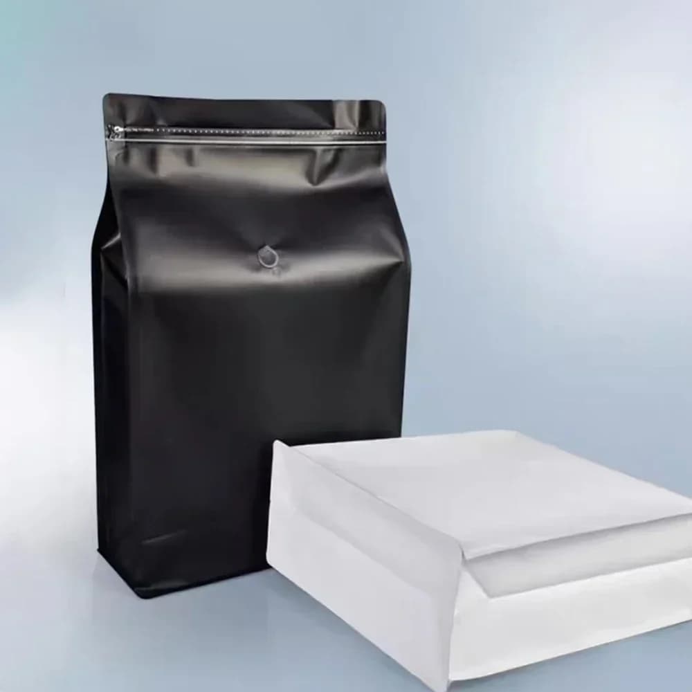 Large Capacity Resealable 5kg Coffee Bean Powder Packaging with One-way Air Valve Pet Dry Food Flat Bottom Ziplock Storage Bag