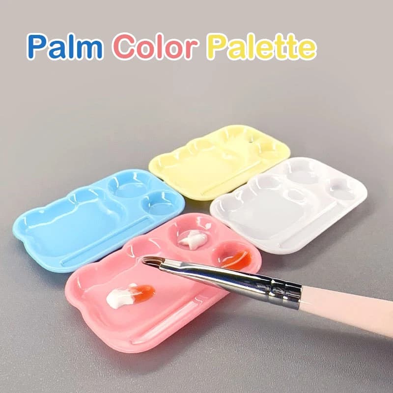 1 pz. Tavolozza Colori per Nail Art a Cartone Animato, Vassoio in Plastica per Miscelazione Gel Unghie con Porta Pennelli, Strumento Fai da Te per Pittura