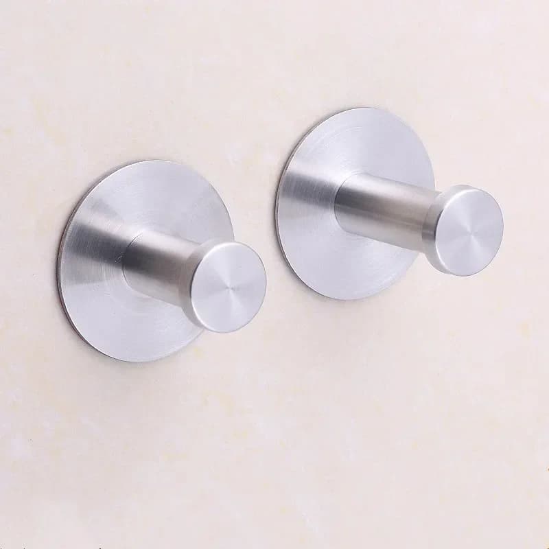 1pcs Heavy Duty Stainless Steel Hook Self Adhesive Hook Kitchen Bathroom Wall Door Hook Key Holder Rack Clothes Towel Hanger