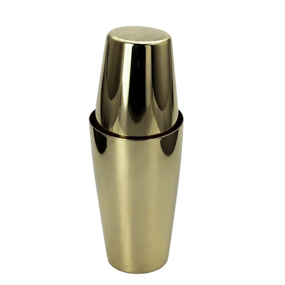 Practical 304 Stainless Steel Drink Shaker Gold Finish Simple Design Shaking Tins Barware Set Bar