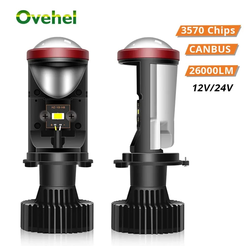 OVHEHEL H4 9003 LED 26000LM 90W Lampada Mini Lente per proiettore Automobles Kit di conversione lampadina Fascio Hi/Lo Faro 12V 24V RHD LHD
