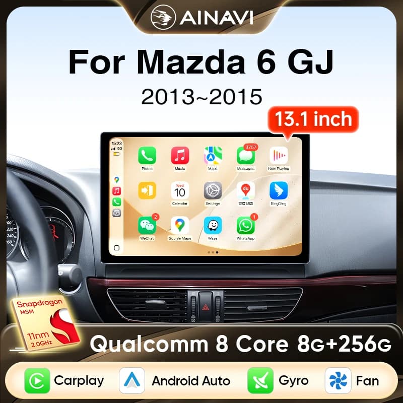 Ainavi Autoradio 13.1 inch for Mazda 6 GJ Series Atenza 2013 2014 2015 Wireless Carplay Android Auto Car Multimedia HDMI OUT