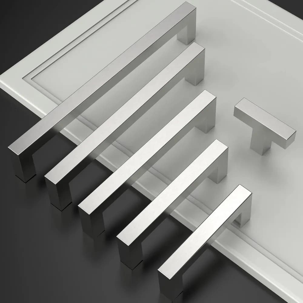 Maniglie per Mobili da Cucina in Acciaio Inox Satinato Spazzolato, Accessori per Armadietti e Cassetti, Maniglie per Cassettiere