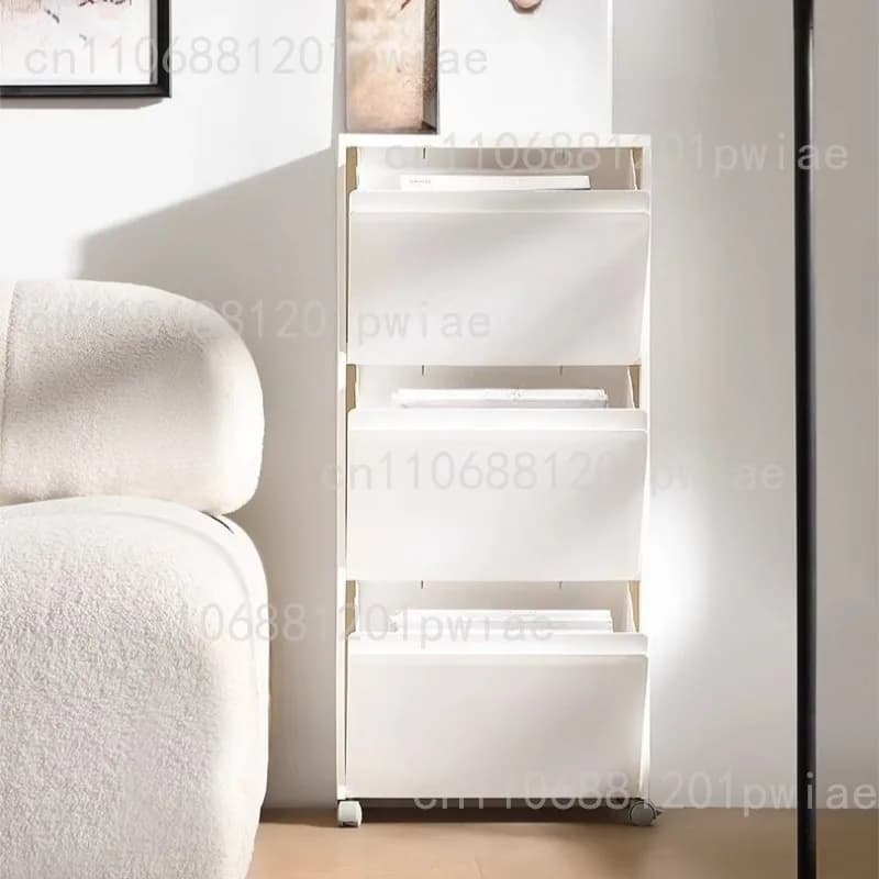 Armadietto portaoggetti Bede con coperchio ribaltabile e ruote Carrello piccolo Cancelleria Articoli vari Organizzatore Scrivania laterale Ra